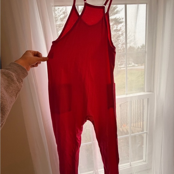 Red Sleeveless Jumpsuit - Picture 4 of 5